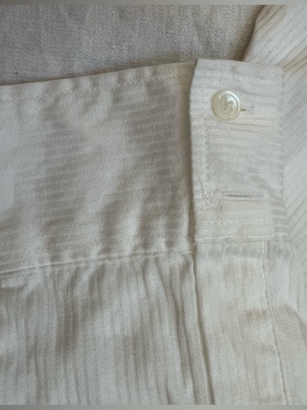 Talbots Women's Blouse Diagonal Striped White Button Shirt SIZE 16 100% Cotton - Picture 9 of 13
